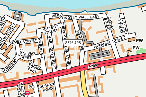 SE16 4PB map - OS OpenMap – Local (Ordnance Survey)