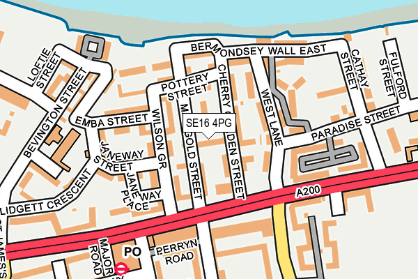 SE16 4PG map - OS OpenMap – Local (Ordnance Survey)