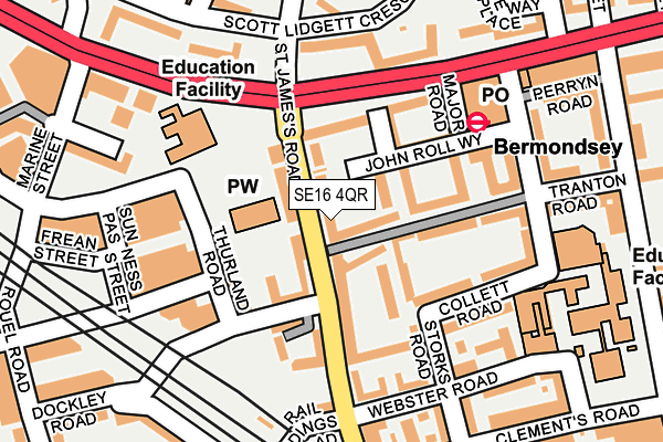 SE16 4QR map - OS OpenMap – Local (Ordnance Survey)
