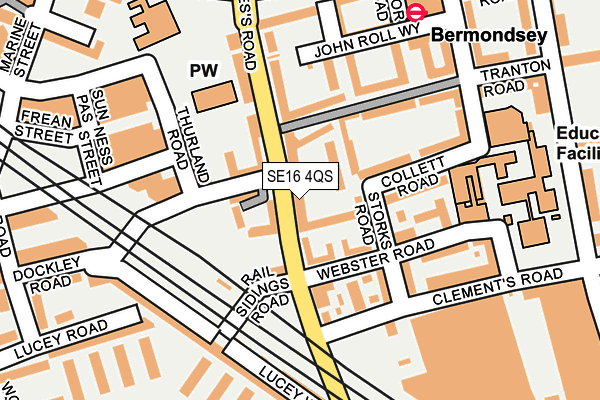 SE16 4QS map - OS OpenMap – Local (Ordnance Survey)