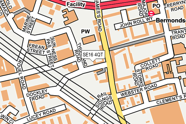 SE16 4QT map - OS OpenMap – Local (Ordnance Survey)