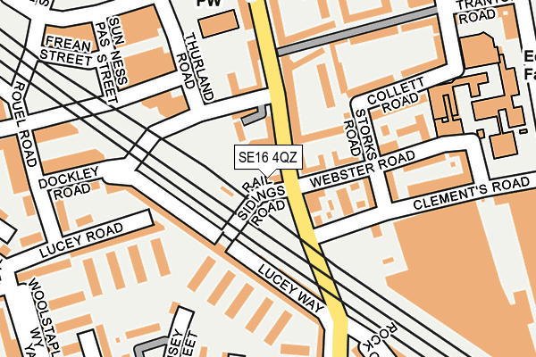 SE16 4QZ map - OS OpenMap – Local (Ordnance Survey)