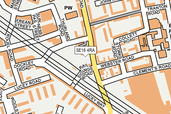 SE16 4RA map - OS OpenMap – Local (Ordnance Survey)