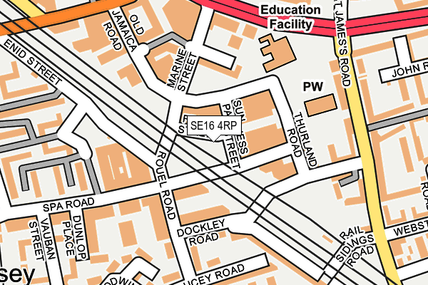 SE16 4RP map - OS OpenMap – Local (Ordnance Survey)