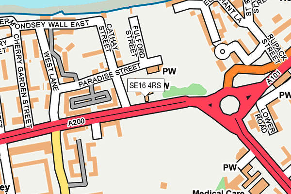 SE16 4RS map - OS OpenMap – Local (Ordnance Survey)