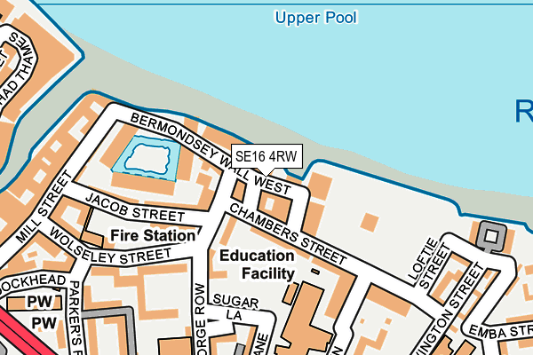 SE16 4RW map - OS OpenMap – Local (Ordnance Survey)