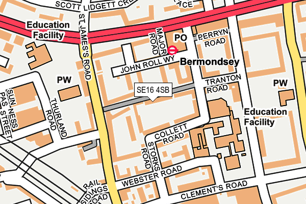 SE16 4SB map - OS OpenMap – Local (Ordnance Survey)