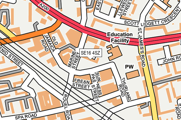 SE16 4SZ map - OS OpenMap – Local (Ordnance Survey)