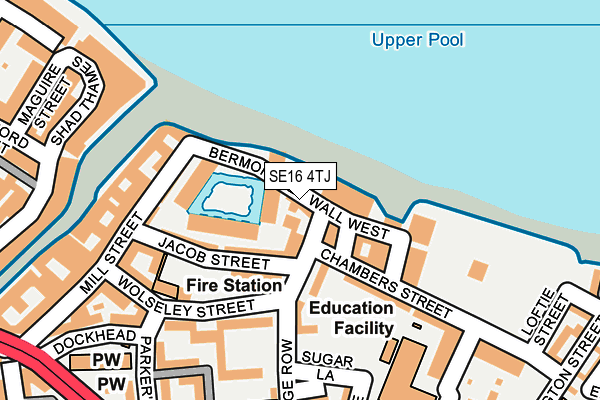 SE16 4TJ map - OS OpenMap – Local (Ordnance Survey)