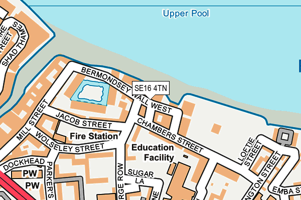 SE16 4TN map - OS OpenMap – Local (Ordnance Survey)