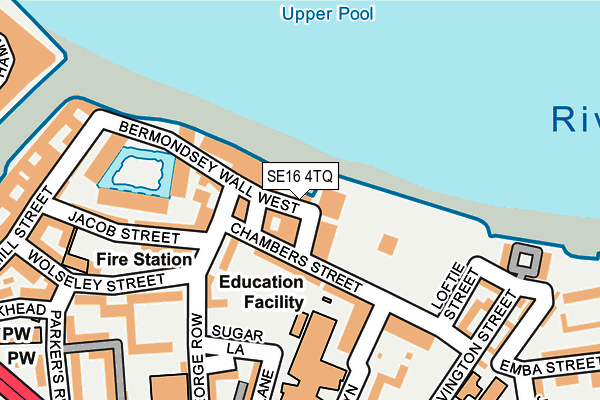 SE16 4TQ map - OS OpenMap – Local (Ordnance Survey)