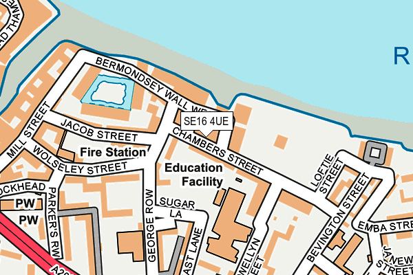 SE16 4UE map - OS OpenMap – Local (Ordnance Survey)