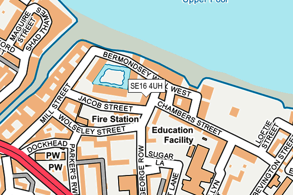 SE16 4UH map - OS OpenMap – Local (Ordnance Survey)