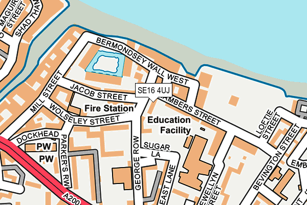 SE16 4UJ map - OS OpenMap – Local (Ordnance Survey)