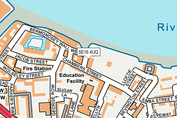 SE16 4UQ map - OS OpenMap – Local (Ordnance Survey)