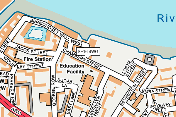 SE16 4WG map - OS OpenMap – Local (Ordnance Survey)