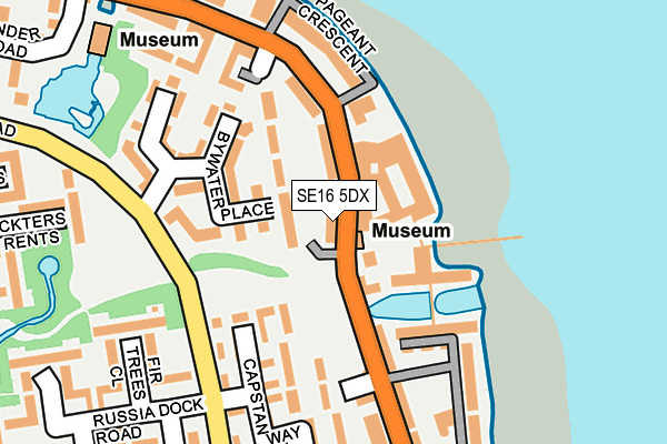 SE16 5DX map - OS OpenMap – Local (Ordnance Survey)