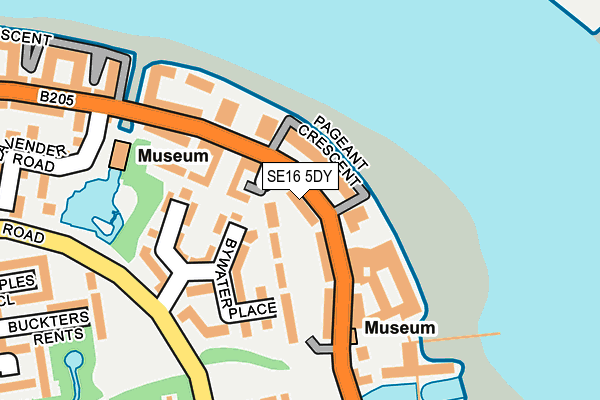 SE16 5DY map - OS OpenMap – Local (Ordnance Survey)