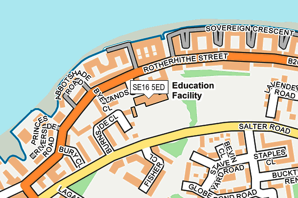 SE16 5ED map - OS OpenMap – Local (Ordnance Survey)