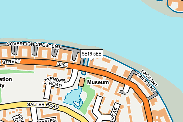 SE16 5EE map - OS OpenMap – Local (Ordnance Survey)