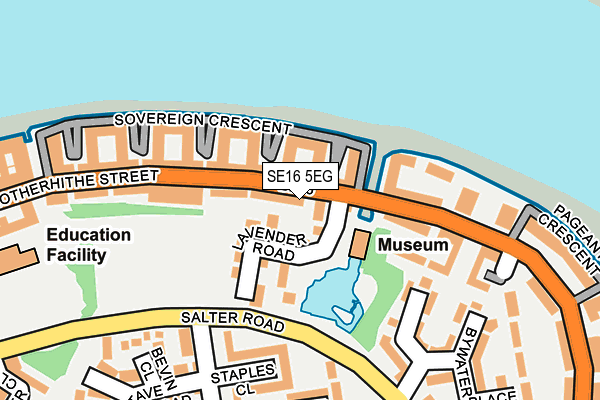 SE16 5EG map - OS OpenMap – Local (Ordnance Survey)