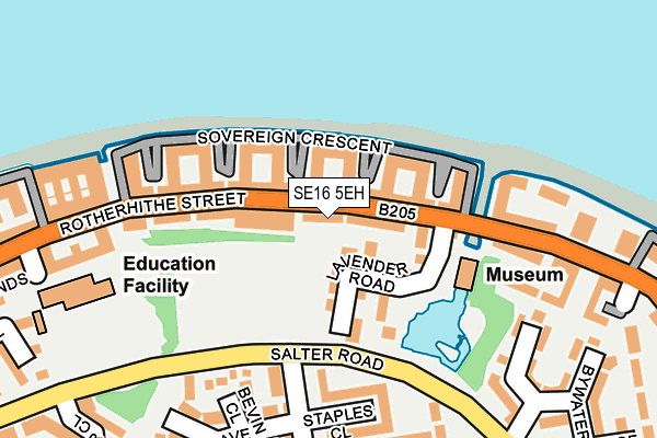 SE16 5EH map - OS OpenMap – Local (Ordnance Survey)