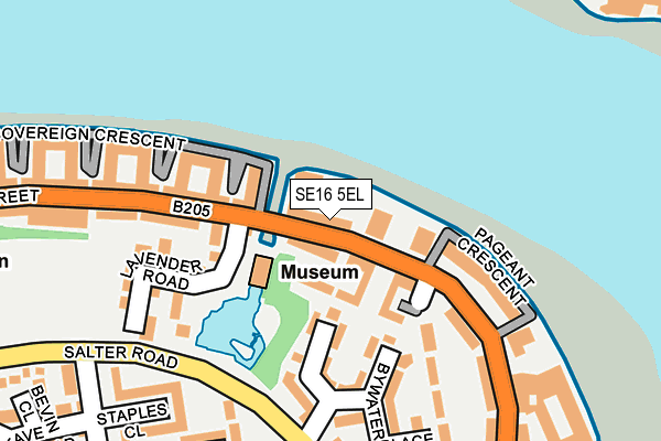 SE16 5EL map - OS OpenMap – Local (Ordnance Survey)