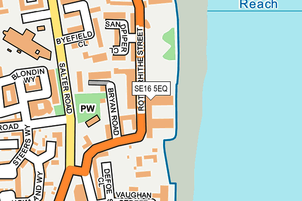 SE16 5EQ map - OS OpenMap – Local (Ordnance Survey)