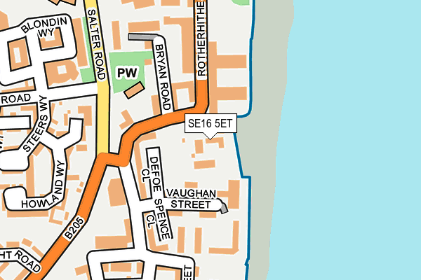 SE16 5ET map - OS OpenMap – Local (Ordnance Survey)