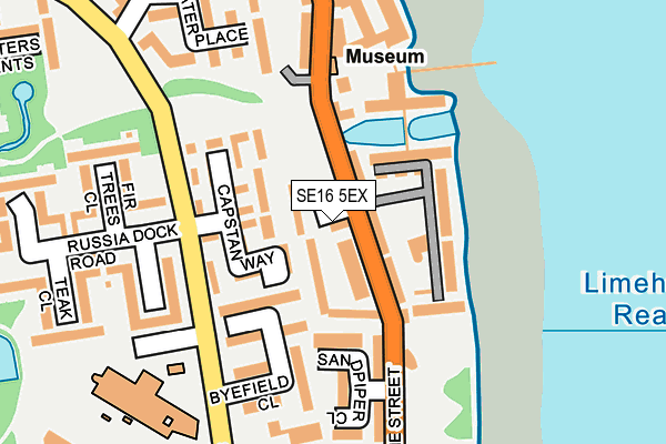 SE16 5EX map - OS OpenMap – Local (Ordnance Survey)