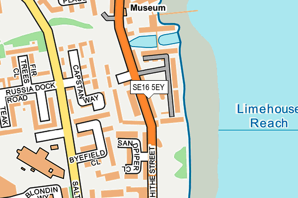 SE16 5EY map - OS OpenMap – Local (Ordnance Survey)