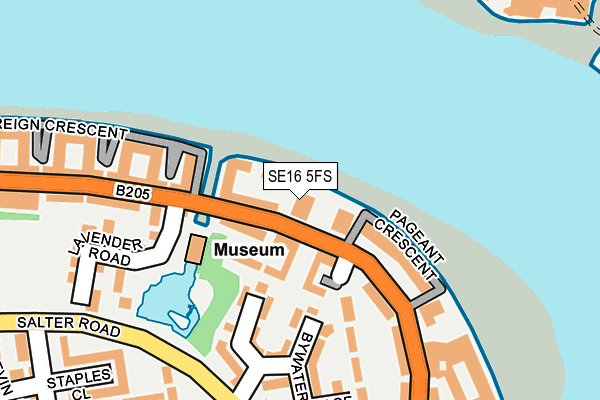 SE16 5FS map - OS OpenMap – Local (Ordnance Survey)