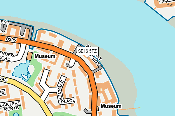 SE16 5FZ map - OS OpenMap – Local (Ordnance Survey)