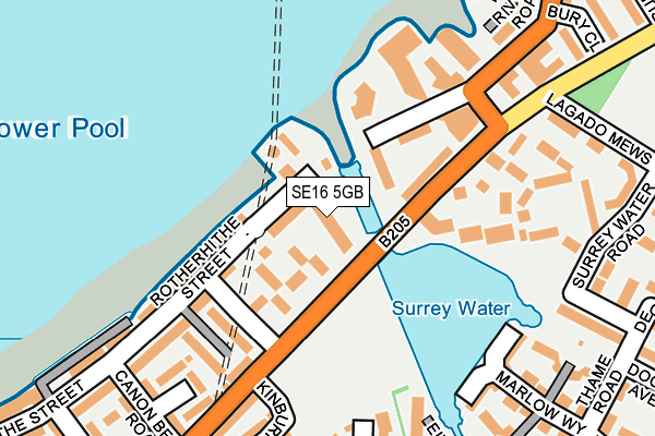 SE16 5GB map - OS OpenMap – Local (Ordnance Survey)