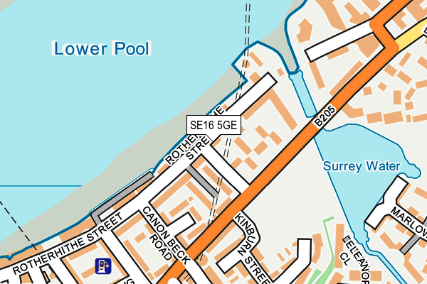SE16 5GE map - OS OpenMap – Local (Ordnance Survey)