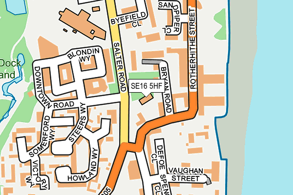 SE16 5HF map - OS OpenMap – Local (Ordnance Survey)