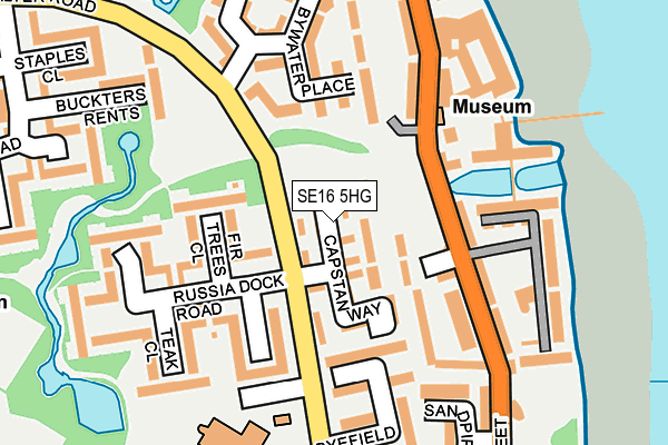 SE16 5HG map - OS OpenMap – Local (Ordnance Survey)