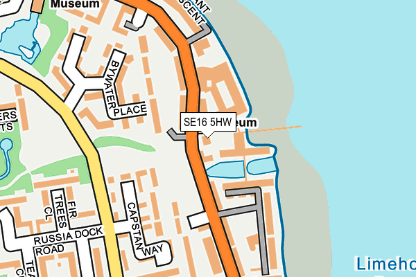 SE16 5HW map - OS OpenMap – Local (Ordnance Survey)