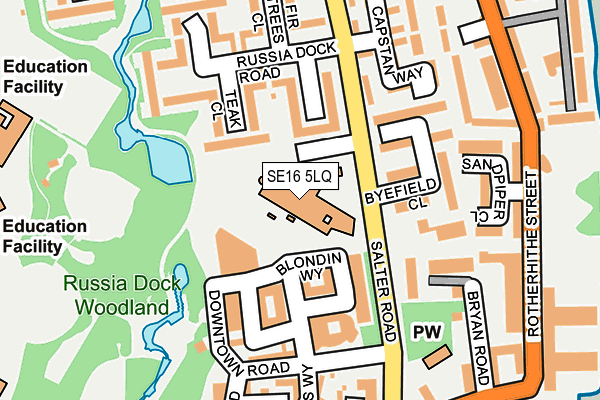 SE16 5LQ map - OS OpenMap – Local (Ordnance Survey)