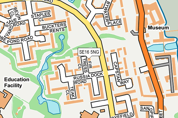 SE16 5NG map - OS OpenMap – Local (Ordnance Survey)