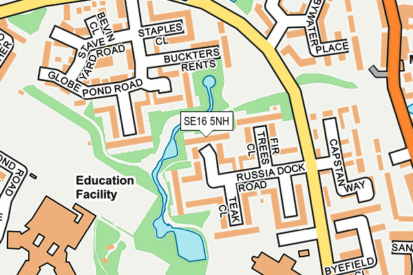 SE16 5NH map - OS OpenMap – Local (Ordnance Survey)