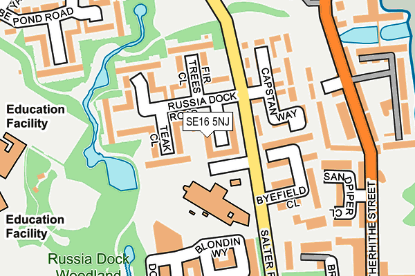 SE16 5NJ map - OS OpenMap – Local (Ordnance Survey)