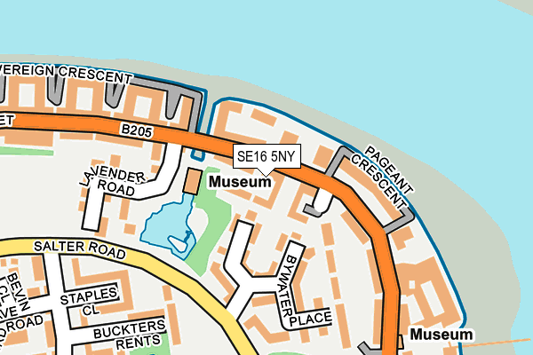 SE16 5NY map - OS OpenMap – Local (Ordnance Survey)