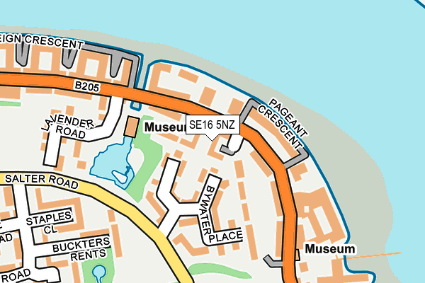 SE16 5NZ map - OS OpenMap – Local (Ordnance Survey)