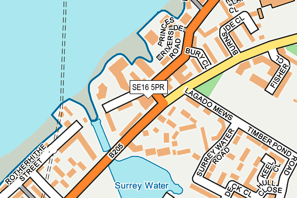 SE16 5PR map - OS OpenMap – Local (Ordnance Survey)