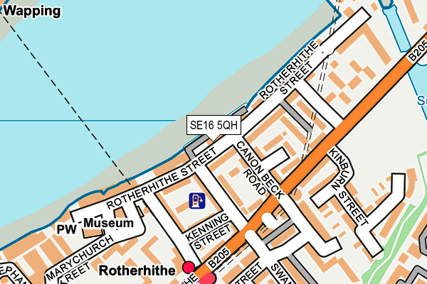 SE16 5QH map - OS OpenMap – Local (Ordnance Survey)