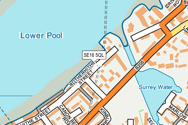 SE16 5QL map - OS OpenMap – Local (Ordnance Survey)