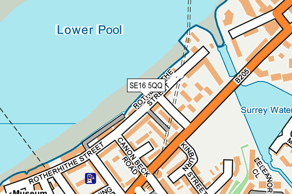 SE16 5QQ map - OS OpenMap – Local (Ordnance Survey)