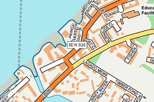 SE16 5QS map - OS OpenMap – Local (Ordnance Survey)