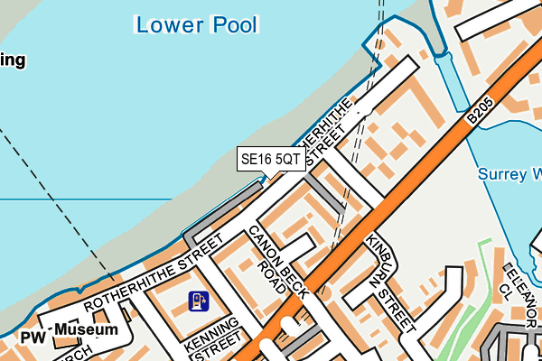 SE16 5QT map - OS OpenMap – Local (Ordnance Survey)